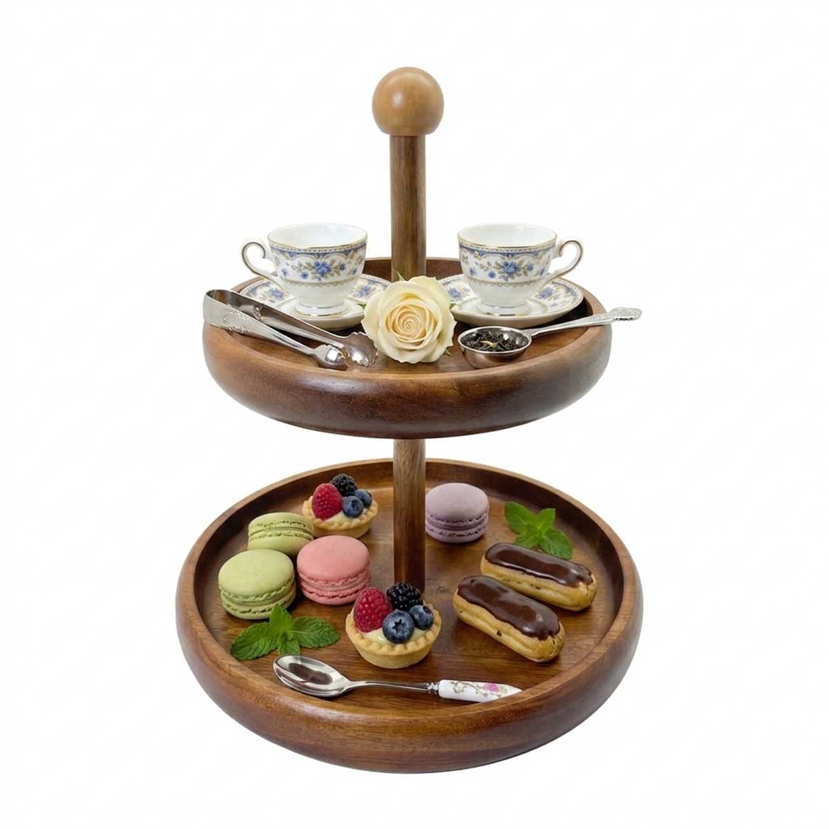 Bricard Etagère - 2-Laags - Acacia Hout - 25-30cm