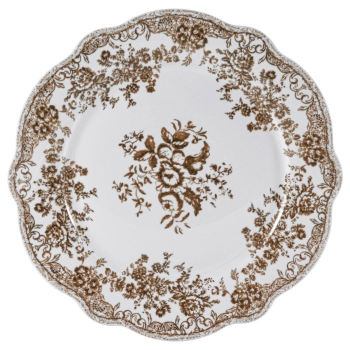 Bricard Fleury - Vintage Serviesset - 25-delig - 6-Persoons - Bruin/Wit - Dinner Set - Porselein