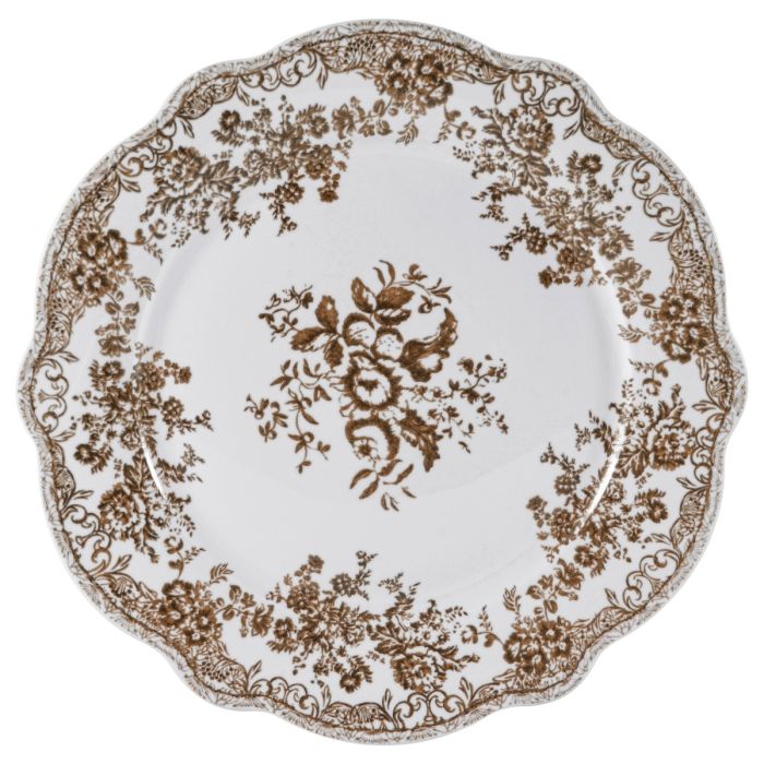 Bricard Fleury - Vintage Serviesset - 25-delig - 6-Persoons - Bruin/Wit - Dinner Set - Porselein