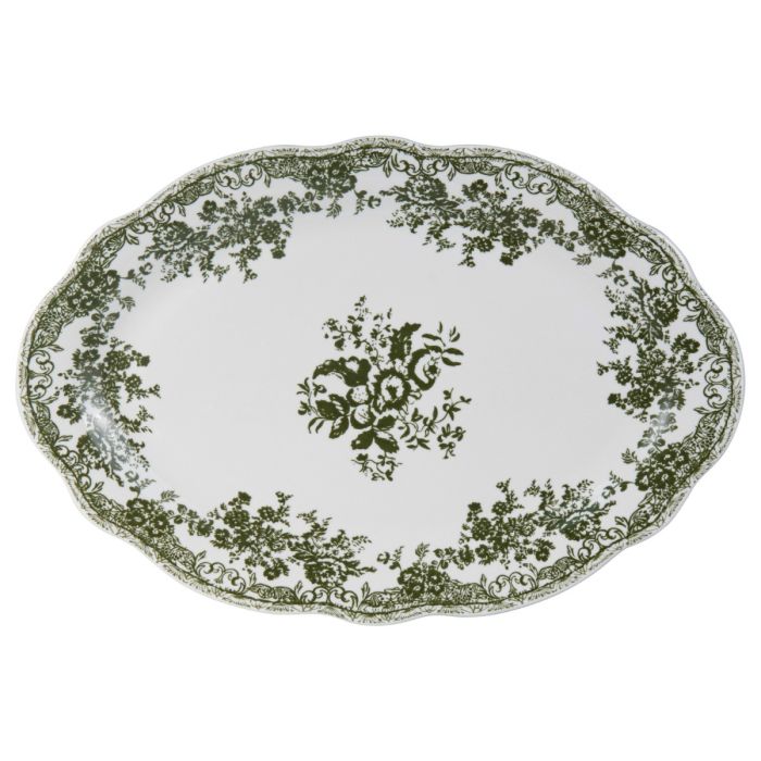 Bricard Fleury - Vintage Serviesset - 25-delig - 6-Persoons - Groen/Wit - Dinner Set - Porselein