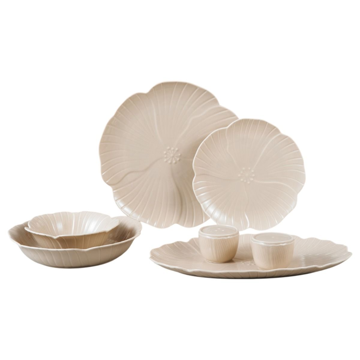 Bricard Florange - Porseleinen Dinner Set - Serviesset - 27-delig - 6-Persoons - Taupe