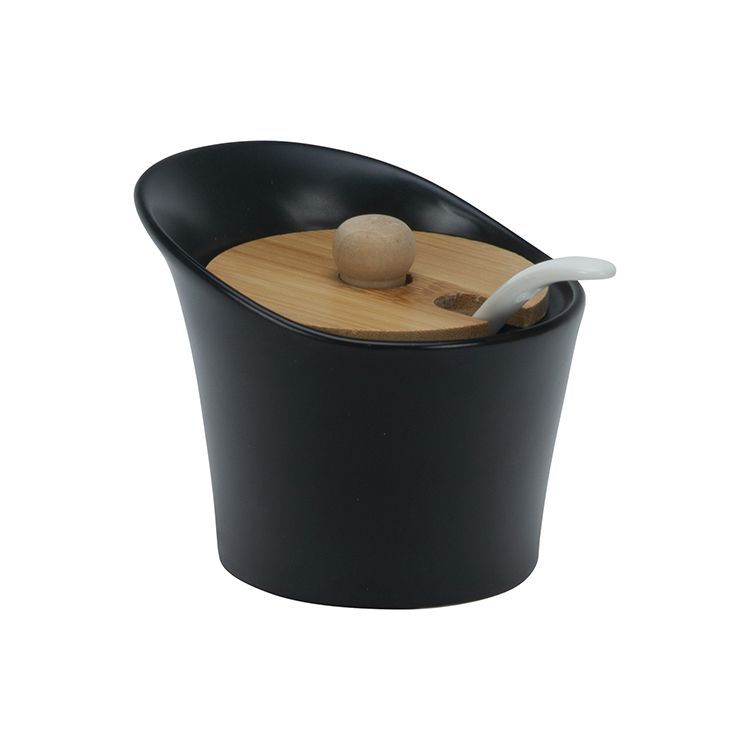 Bricard Kommetjes Set - Zwart - Keramiek - Bamboe - 16-delig