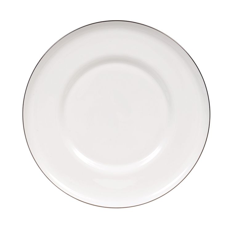 Bricard Macon – Porseleinen Serviesset Set - Dinner Set – 25-Delig - 6-Persoons - Wit/Zilver