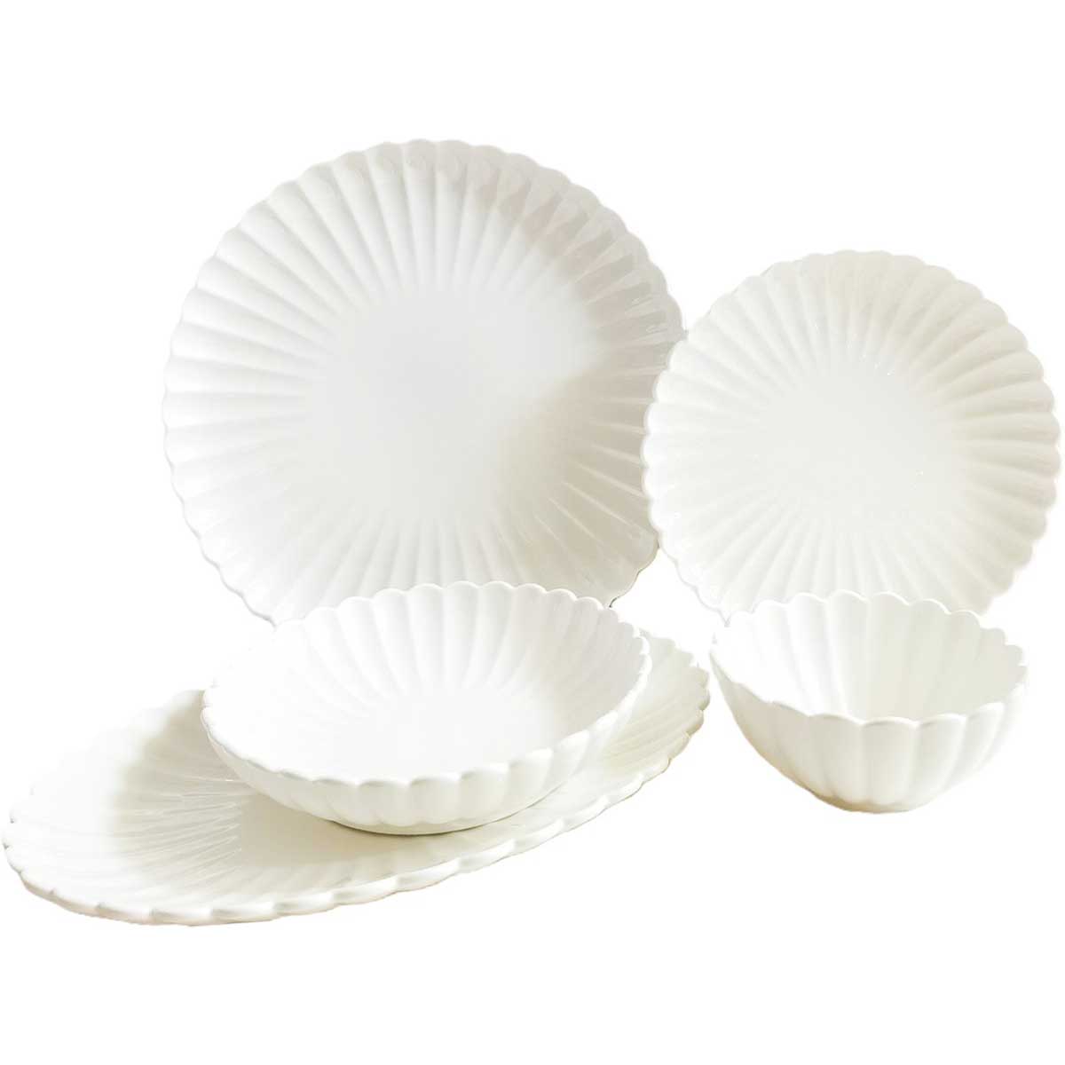Bricard Paris - Porseleinen Serviesset - Dinner Set - 25-delig - 6-Persoons - Wit