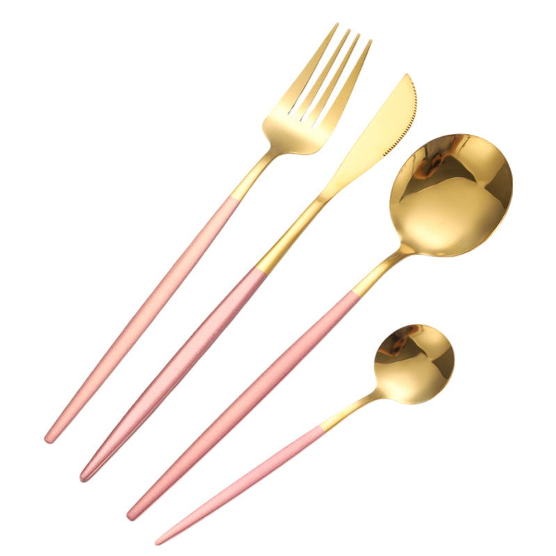 Cheffinger Bestekset - 24-delig - Goud/Roze - Voor 6 Personen