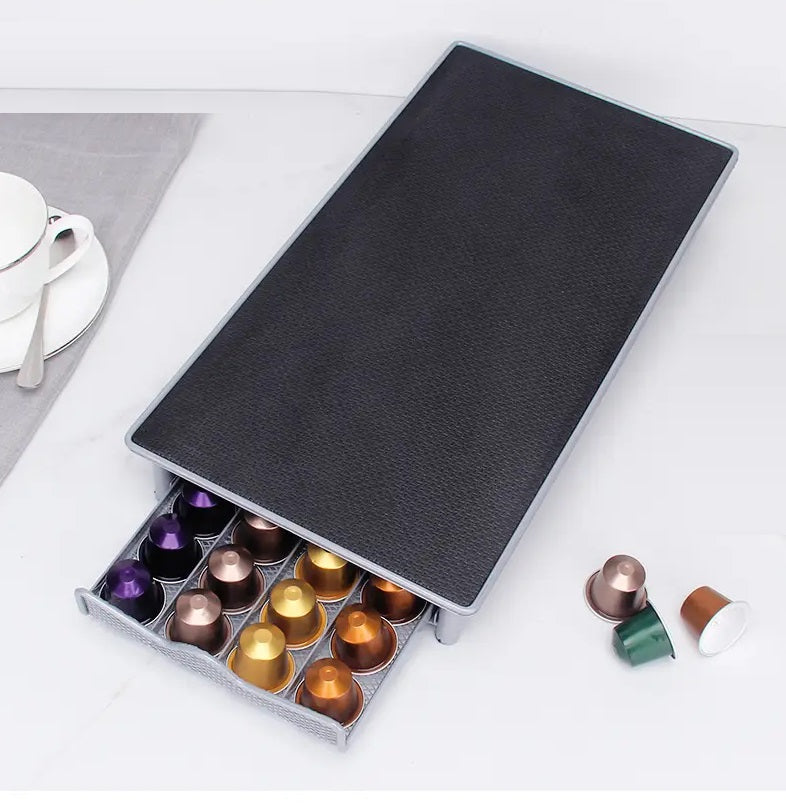 Clever - Nespresso-Kapselhalter mit Tablett – 40 Tassen – Tassenhalter – Espresso-Kaffeepad und Tassenhalter – Schwarz