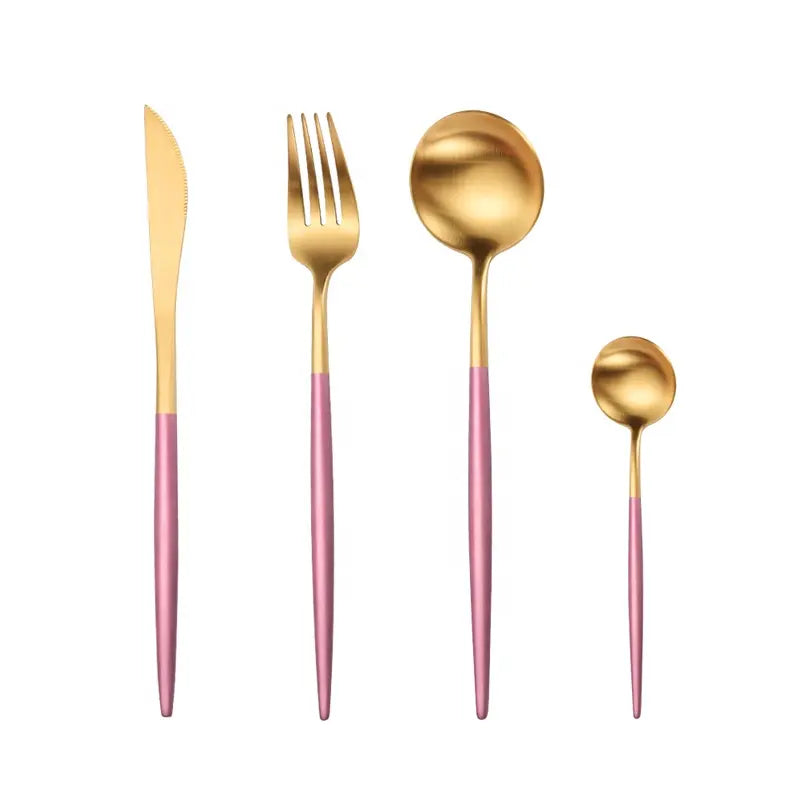 Cheffinger Bestekset - 24-delig - Goud/Roze - Voor 6 Personen