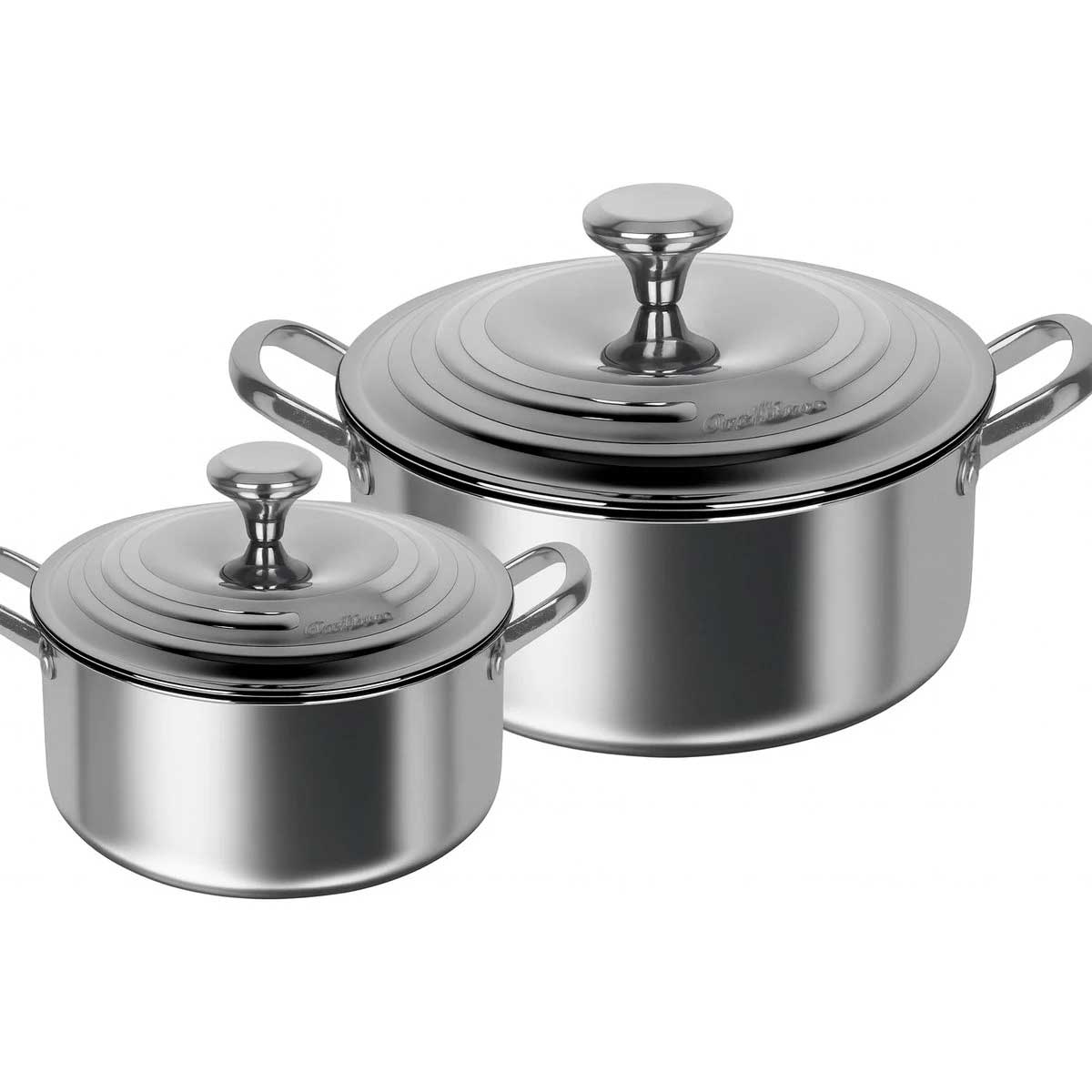 Cheffinger Braadpannen Set - 24cm & 28cm - RVS - Zilver – productafbeelding