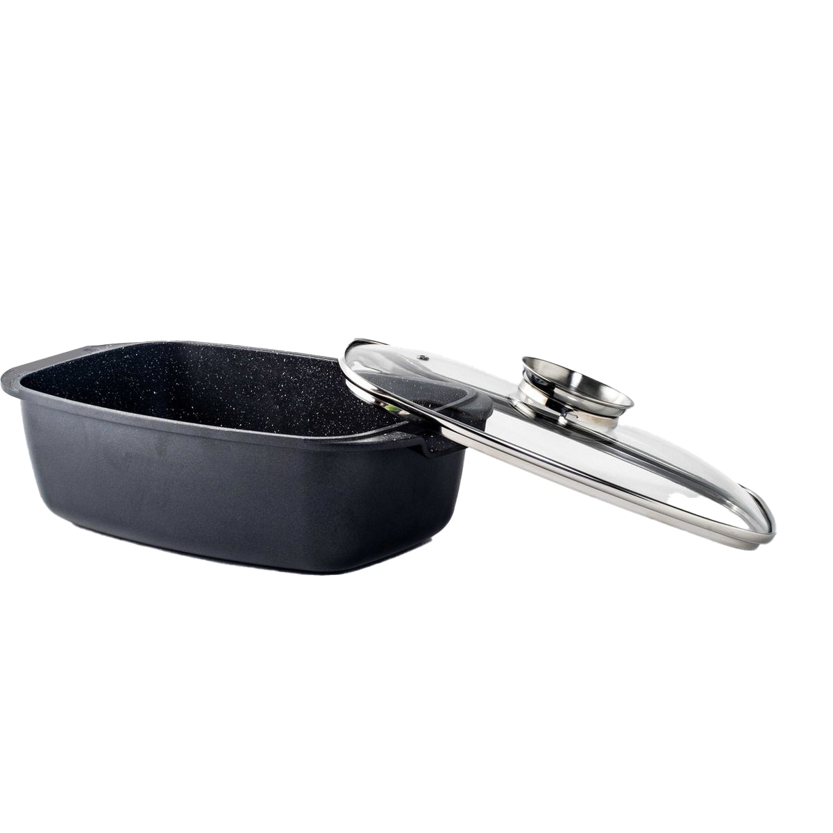 Cheffinger Braadslede met Deksel - 32cm - Zwart - Inductie - Braadslee