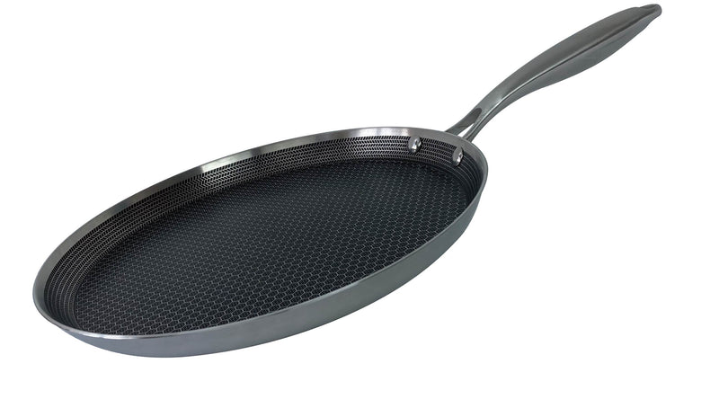 Clever Premium Crepe and Pancake Pan - 28cm - Stainless Steel - Honeycomb - Hexagon - Honeycomb