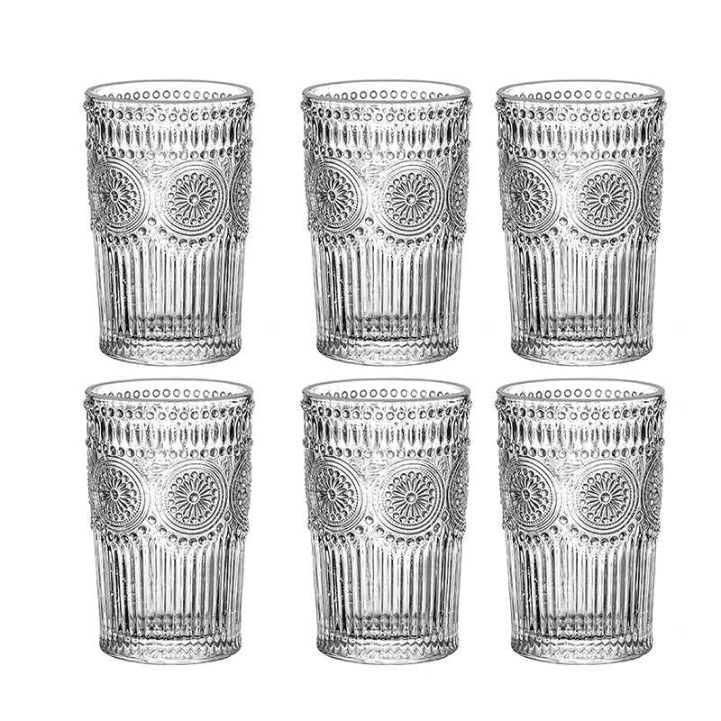 Cheffinger Drinkglazen - Set van 6 - 400ml - Retro Vintage