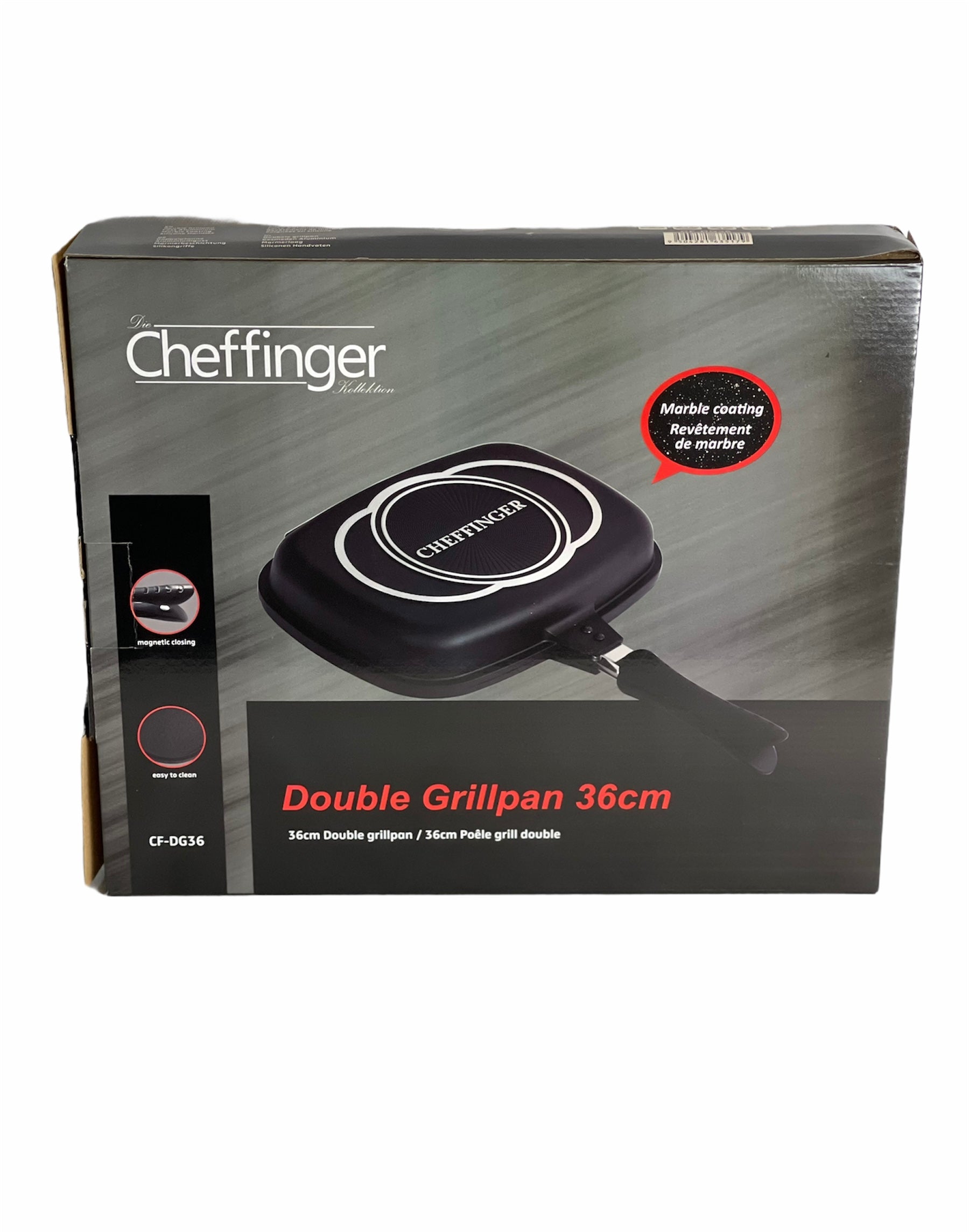 Cheffinger Dubbele Grillpan - 36cm - Zwart - TEKZEN