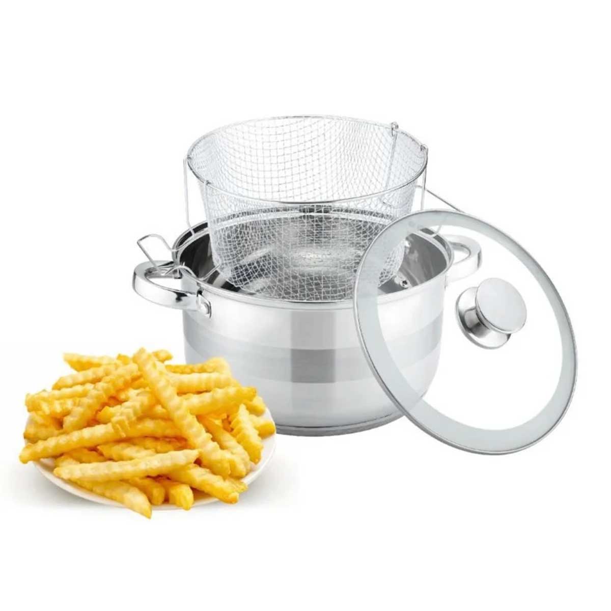 Cheffinger Frituurpan met Deksel - 24cm - RVS - Inductie – productafbeelding