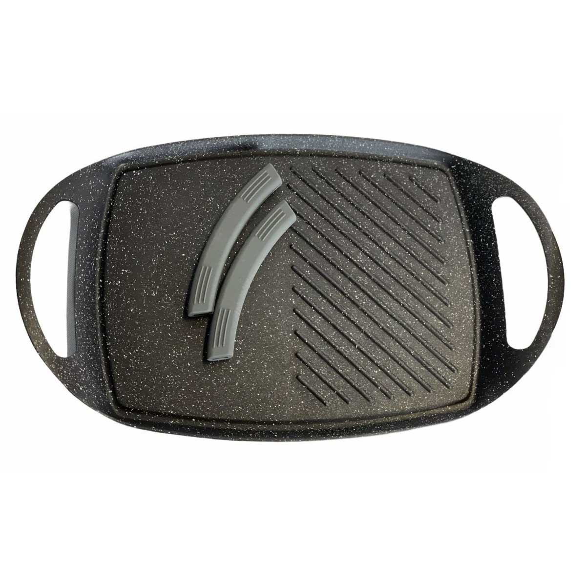 Cheffinger Grillplaat XXL - 47cm - Zwart - Inductie - Grillpan – productafbeelding 2