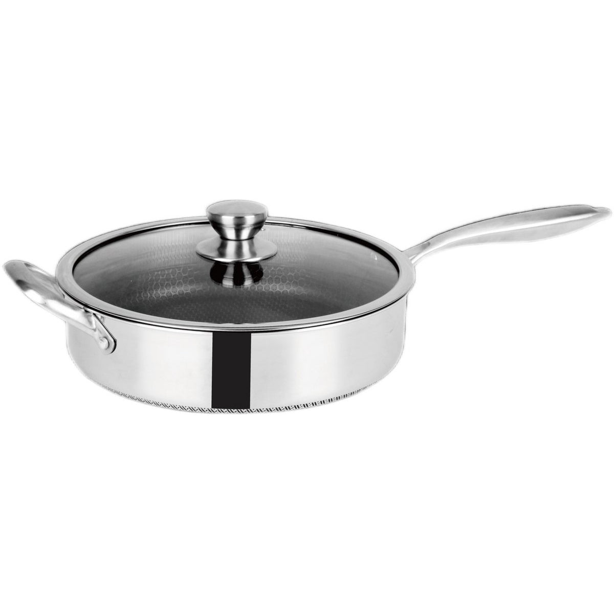 Cheffinger Hapjespan met Deksel - 28cm - RVS - Honingraat - Inductie