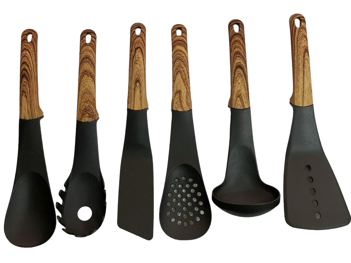 Cheffinger Keukengerei Set - 7-delig - Hout - 360° Draaibare Standaard - Kookgerei Set - TEKZEN