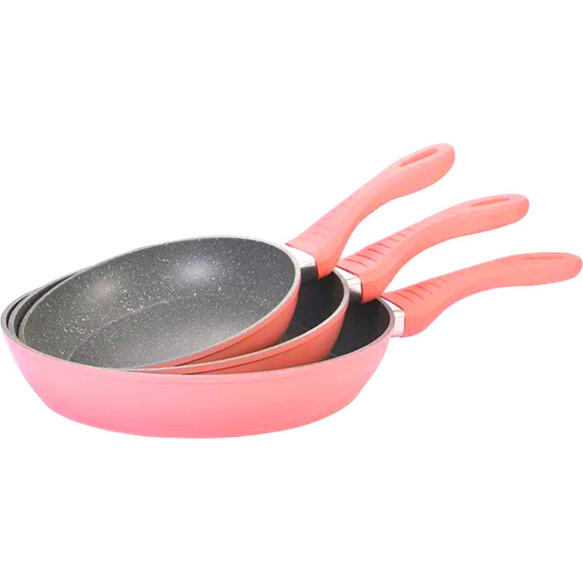 Cheffinger Koekenpannenset - 3-delig - Roze - Koekenpan 20, 24,28cm - Inductie