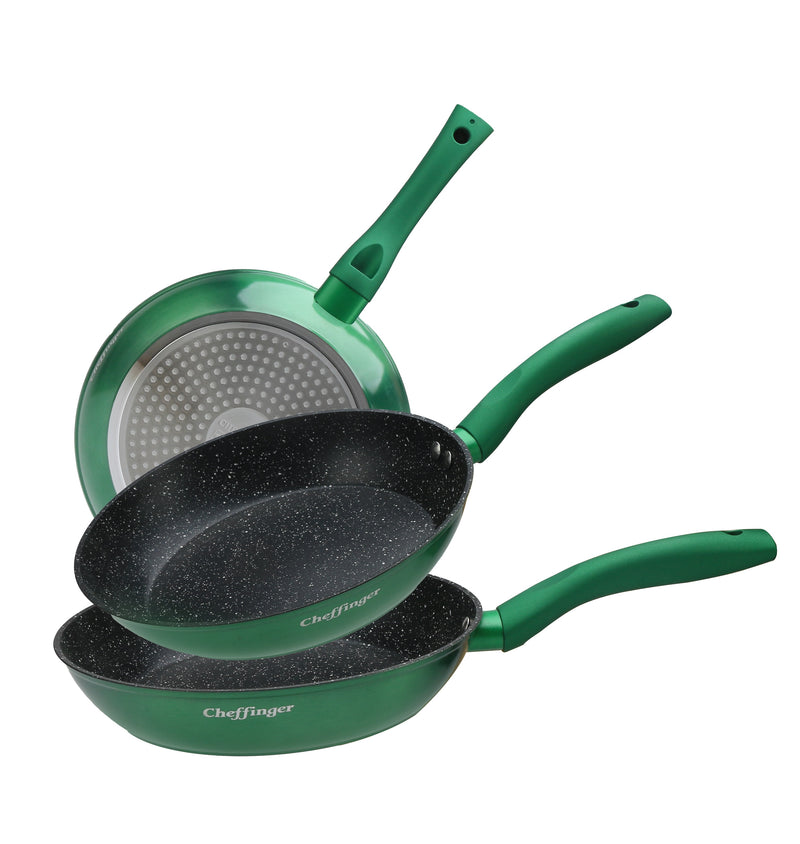Clever Frying pan set - 3-piece - Ø 20/24/28 cm - Green