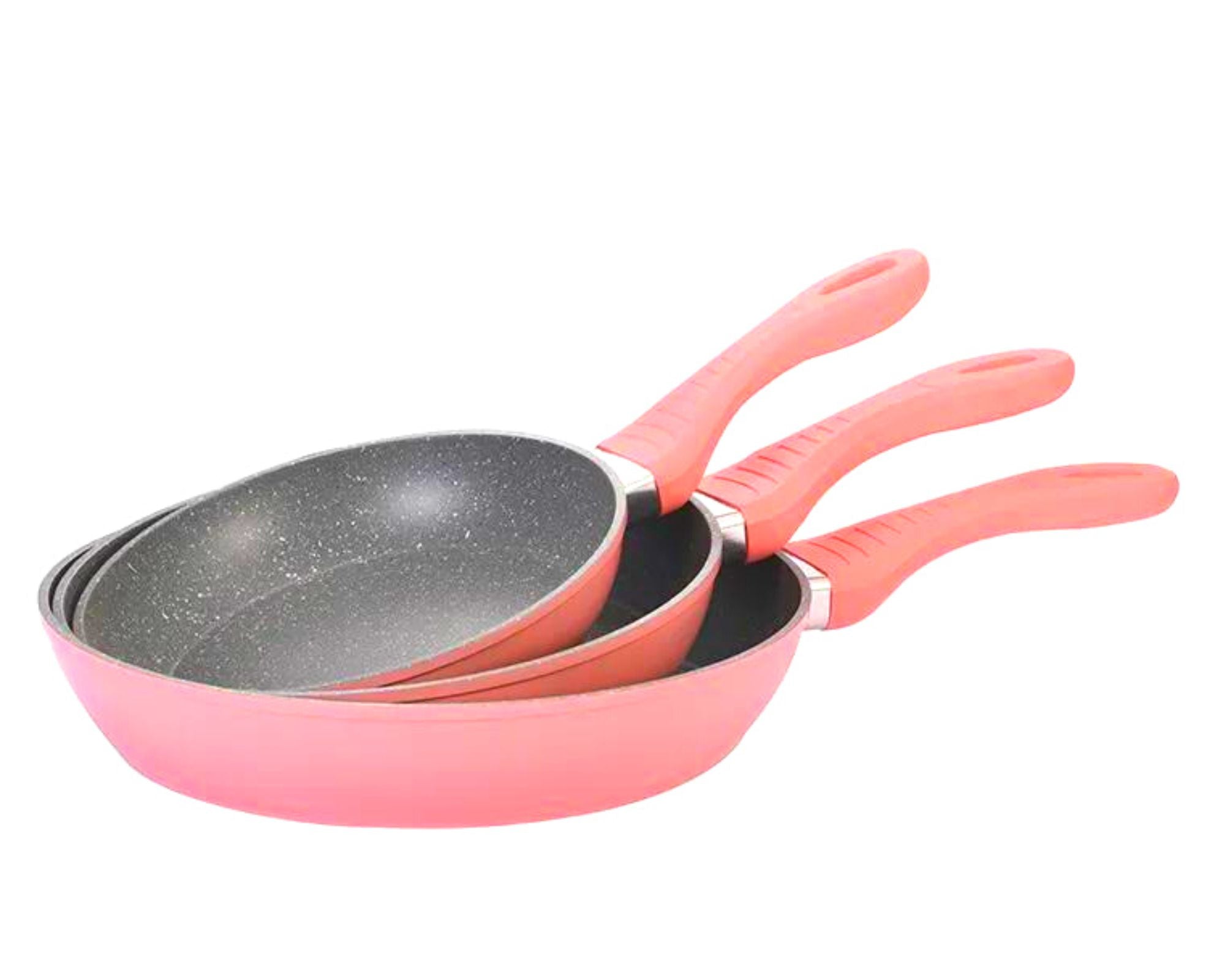 Cheffinger Koekenpannenset - 3-delig - Ø 20/24/28 cm - Roze - TEKZEN