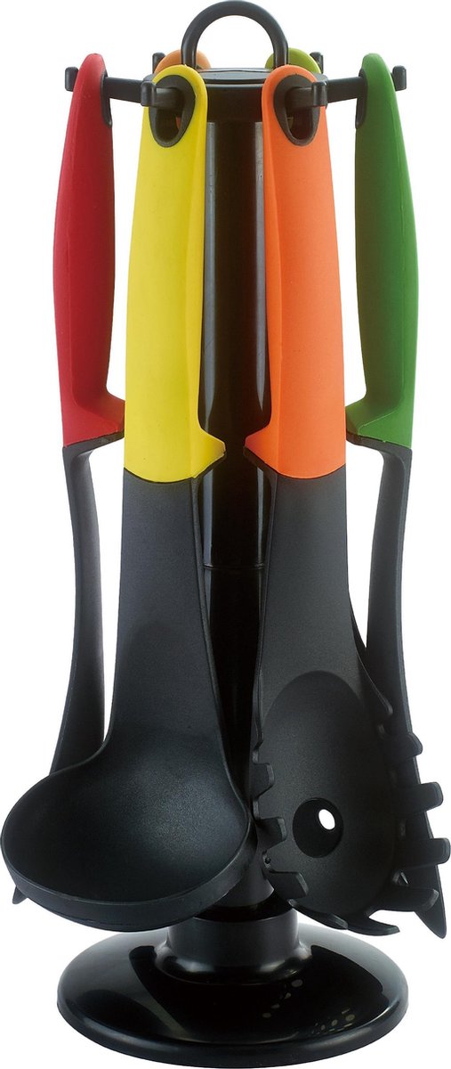 Clever Kitchenware Set - 7-piece - Multi Color - 360° Rotatable Stand - Cookware Set
