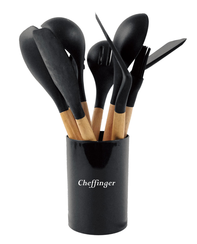 Clever Kitchenware Set with Holder - 10-piece - Black - Cookware Set 