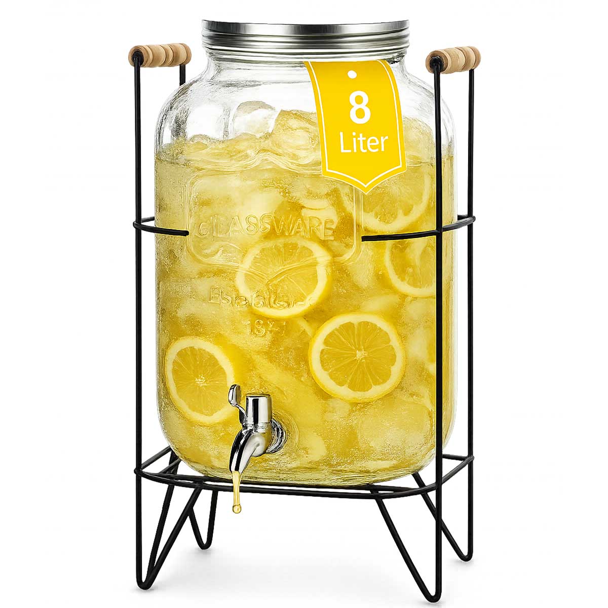 Cheffinger Limonadedispenser - 8 Liter Waterdispenser - Drankendispenser - Sapdispenser