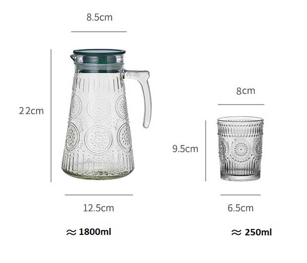 Cchefer Luxury Carafe with 4 Glasses - 5-piece