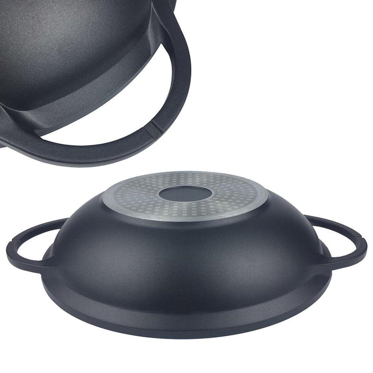 Cheffinger Luxe Wokpan XL met Deksel - 36cm - Black Line Edition - Inductie - TEKZEN