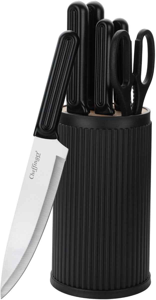 Cheffinger Messenset met Standaard - 7-delig - Zwart