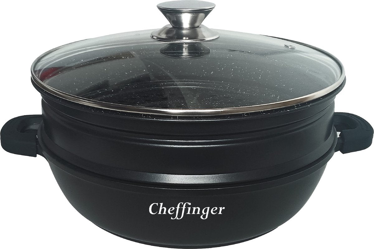 Cheffinger Multifunctionele Tajine - Braadpan - Stoompan - 4-delig - 28cm