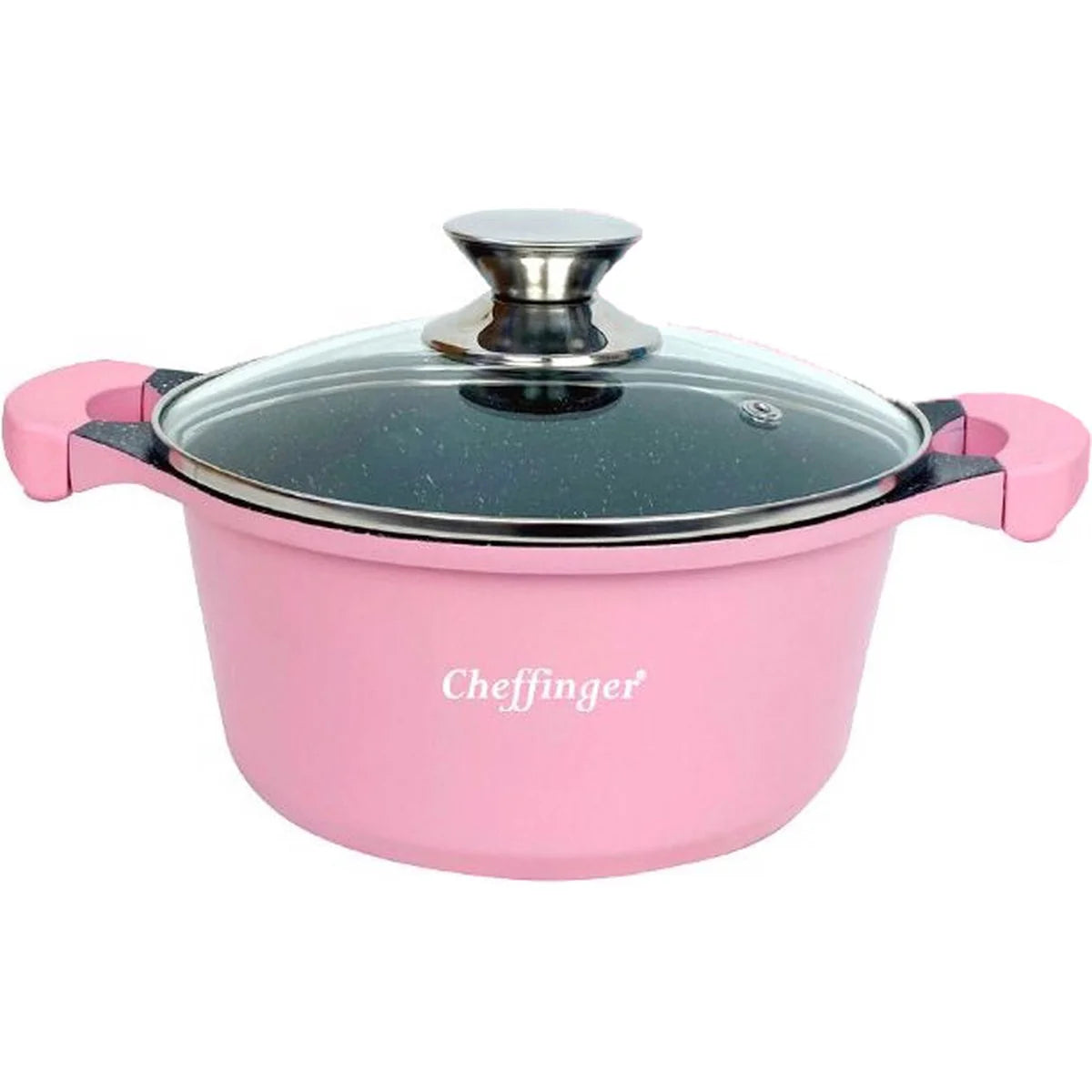 Cheffinger Pannenset - 10-delig - Roze - Glazen Deksels - Inductie