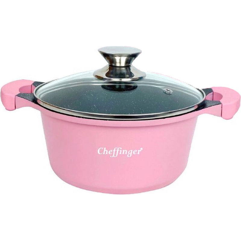 Cchefer Cookware Set - 10 pieces - Pink - Induction - With glass lids