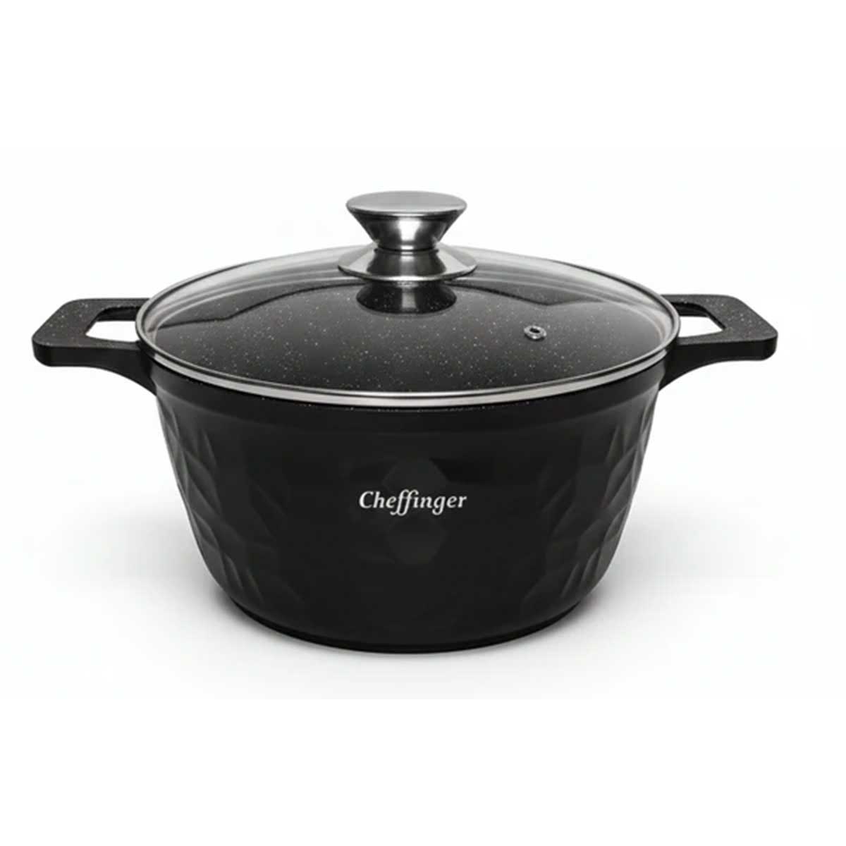 Cheffinger Pannenset - 6-delig - 20, 24 & 28 cm - Zwart – productafbeelding 2