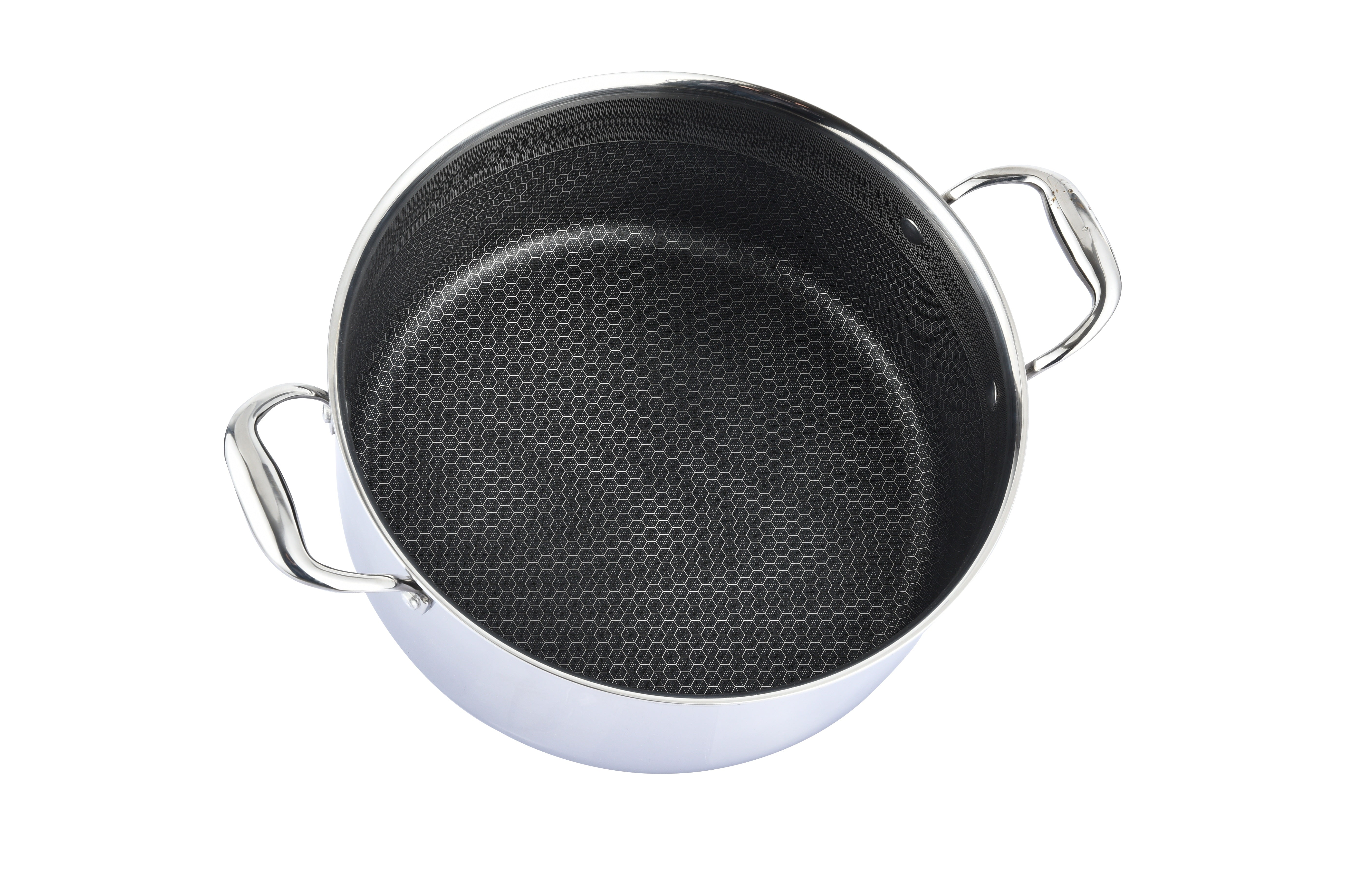 Cheffinger Premium Braadpan met Deksel - 24cm - RVS - Honingraat - Hexagon - Honeycomb