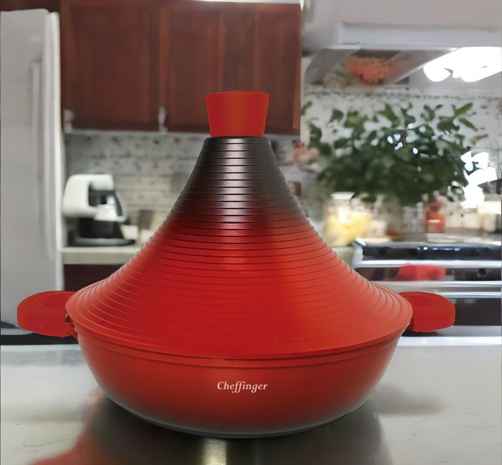 Cheffinger Tajine - 32cm - Rood - Ovenbestendig - Inductie