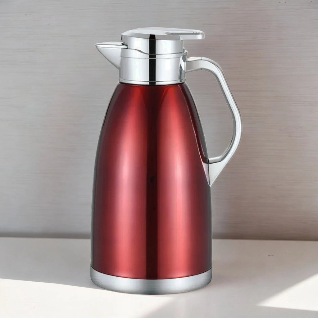 Cheffinger Thermoskan 2.3 Liter Rood - RVS Inox - Themosfles - Isoleerkan - TEKZEN