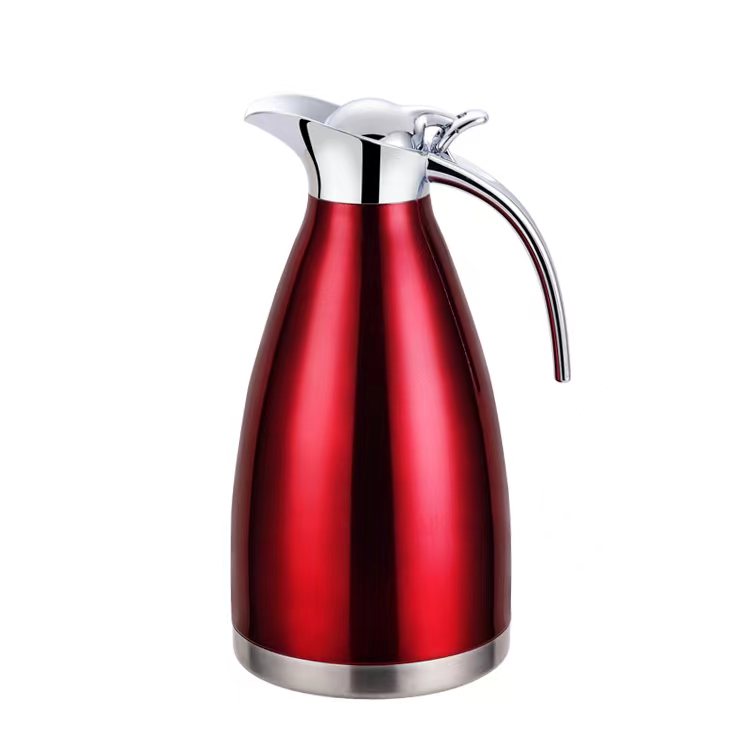 Cheffinger Thermoskan 2 Liter Rood - RVS Inox - Themosfles - Isoleerkan - TEKZEN