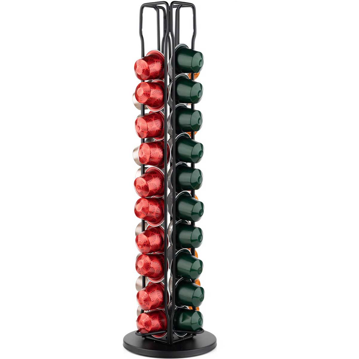Cheffinger - Nespresso Capsulehouder - Cuphouder - Voor 40 cups - Koffiecups Houder - Zwart - 360° Draaibaar