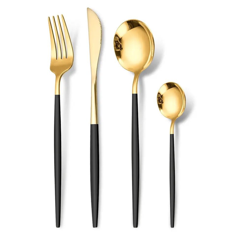 Cheffinger Bestekset - 24-delig - Goud/Zwart - Voor 6 Personen