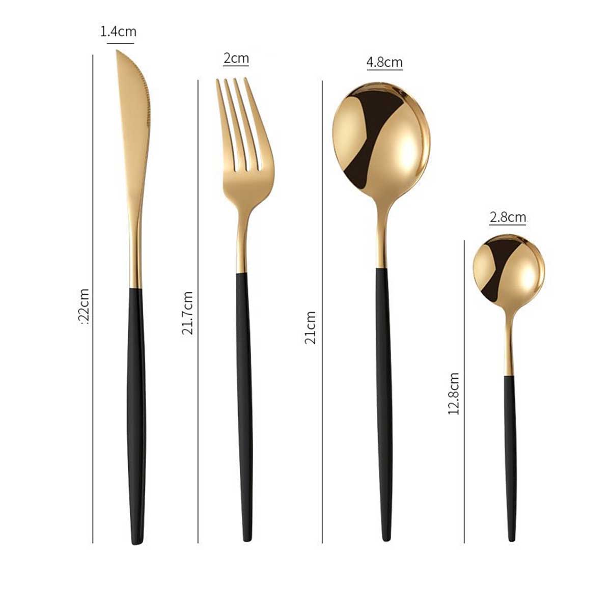Cheffinger Bestekset - 24-delig - Goud/Zwart - Voor 6 Personen