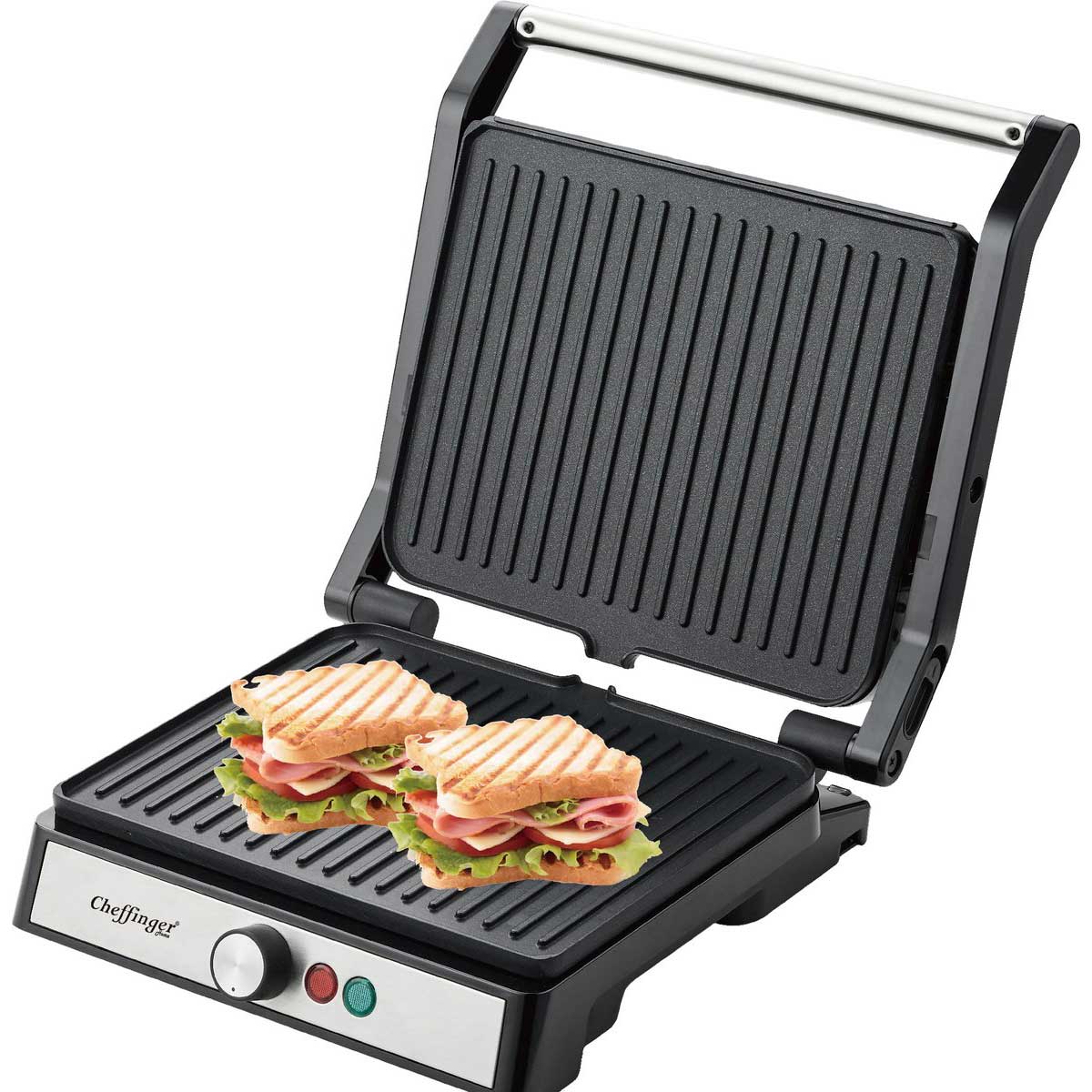 Cheffinger Contactgrill - Tosti Apparaat - Grill Apparaat - Panini Grill - 1800W