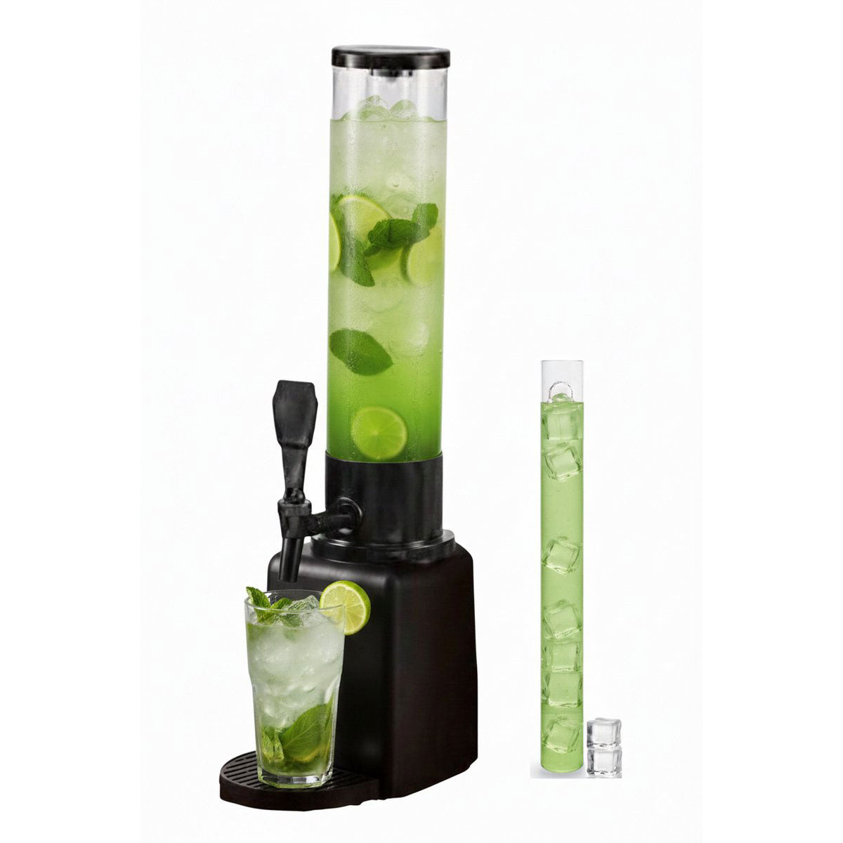 Cheffinger Drankdispenser met IJsblokjesreservoir en Tapkraan - 3L - Voor Frisdrank, Water, Sap en Cocktails - Perfect voor Feestjes en BBQ’s