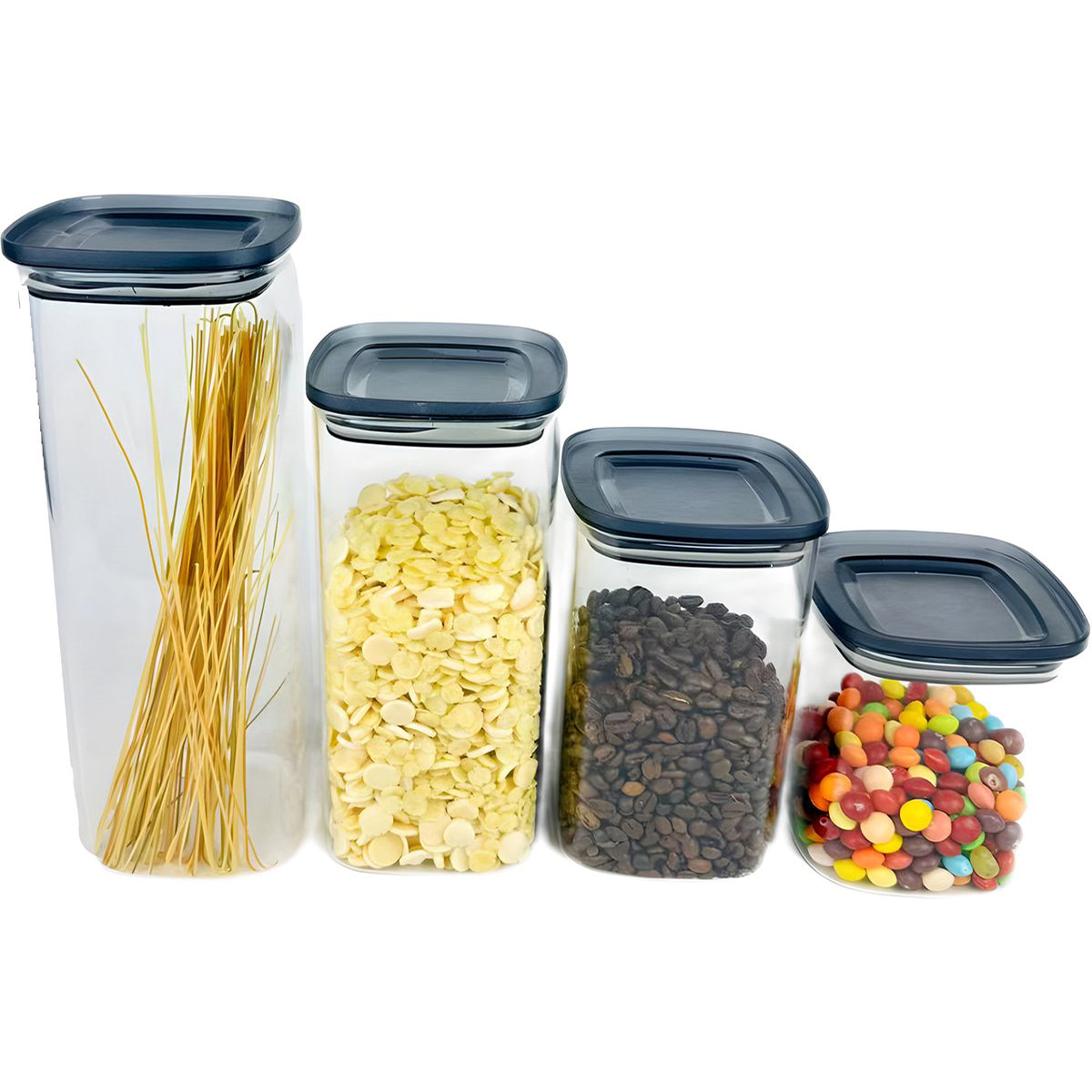 Cheffinger Glazen Voorraadpotten Set - 4-delig - 900ml, 1200ml, 1600ml, 2100ml