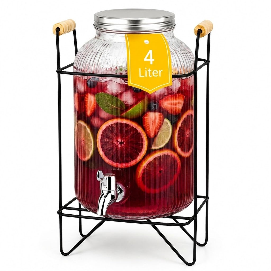 Cheffinger Limonadedispenser - 4 Liter Waterdispenser - Drankendispenser - Sapdispenser