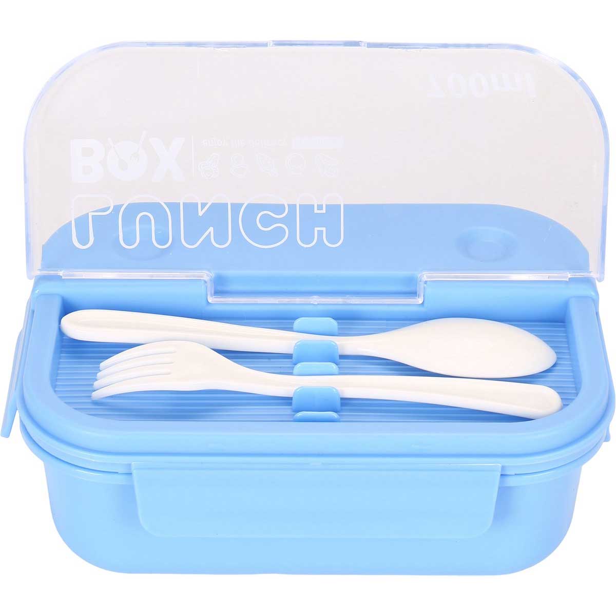 Cheffinger Lunchbox met Bestek - Blauw - Bentobox - Multifunctioneel Voor Werk en School - Meal Prep Bakje