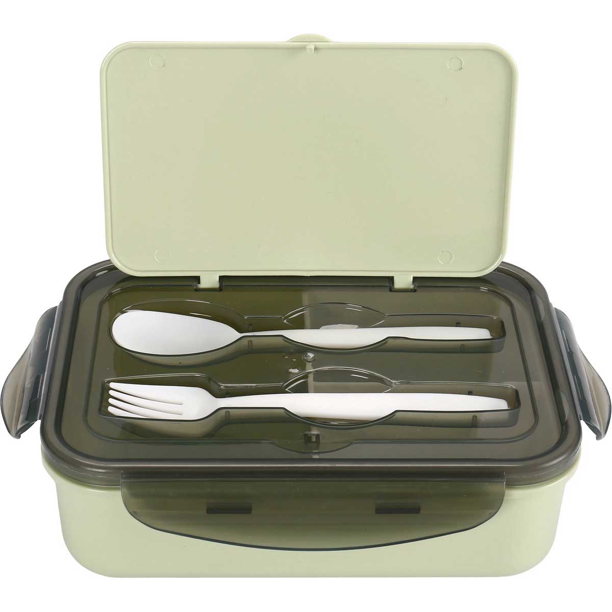 Cheffinger Lunchbox met Bestek - Camouflage Groen - Bentobox - Multifunctioneel Voor Werk en School - Meal Prep Bakje