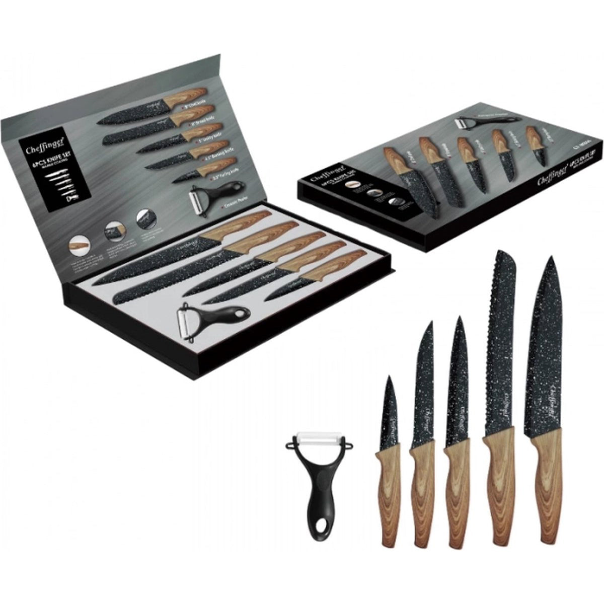 Cheffinger Messenset - 6-delig - Hout