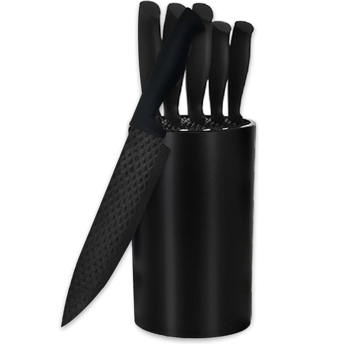 Cheffinger Knife Set with Standard Design - 6-piece - Black - Diamand Design