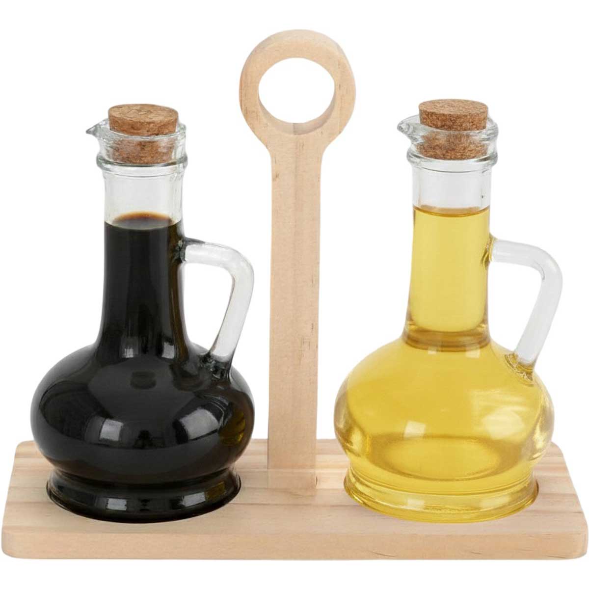 Cheffinger Olie- en Azijn Set Incl. Houder - Bamboe