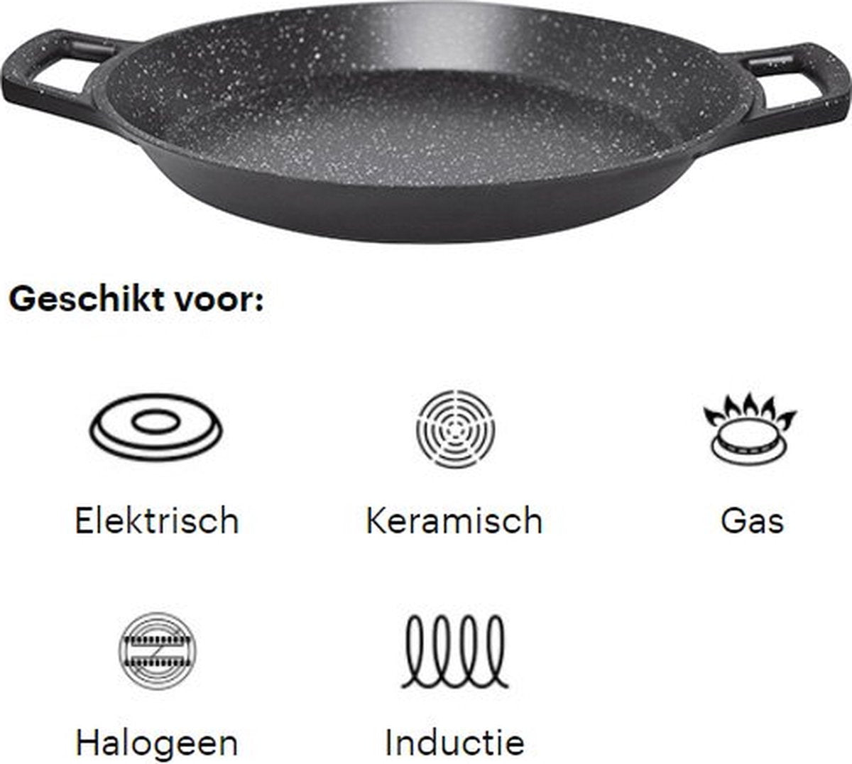 Cheffinger Paellapan - 32cm - Zwart - Inductie - TEKZEN